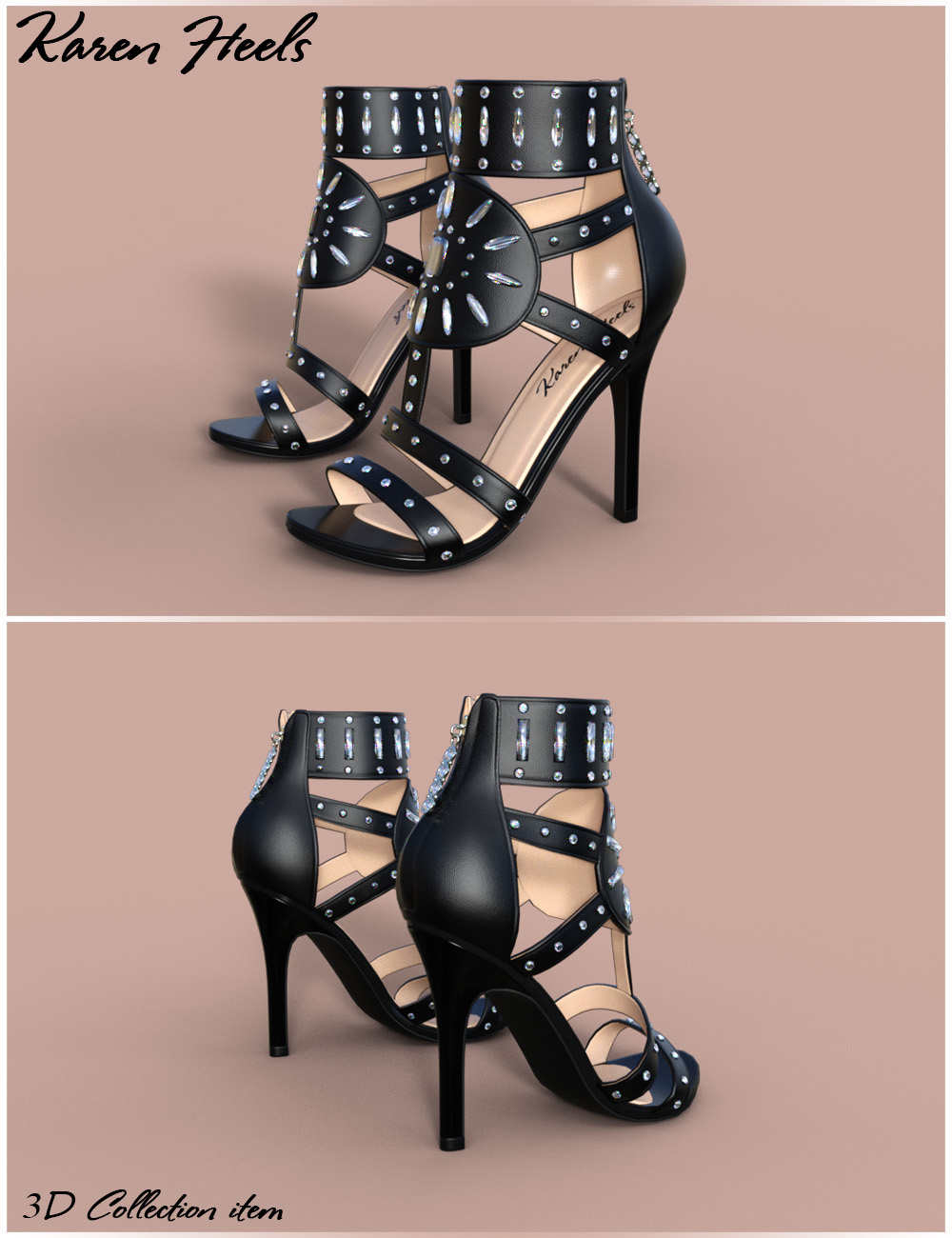 Karen Heels & Jewel for Genesis 8 Female(s) by: OnnelArryn, 3D Models by Daz 3D