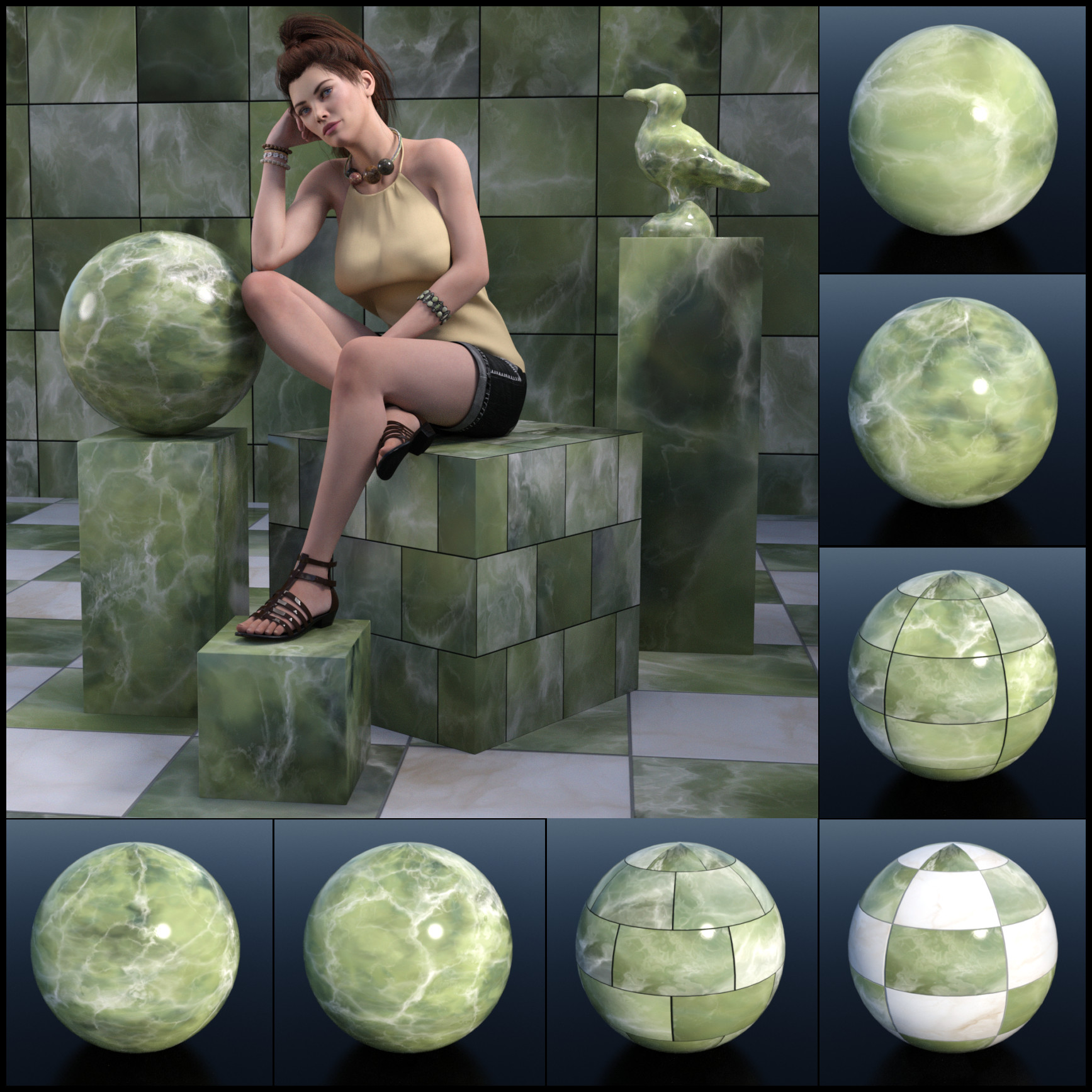 DG Iray Marble Shaders by: IDG DesignsDestinysGarden, 3D Models by Daz 3D