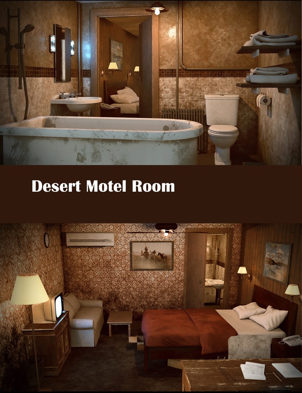 Desert Motel Room by: Polish, 3D Models by Daz 3D