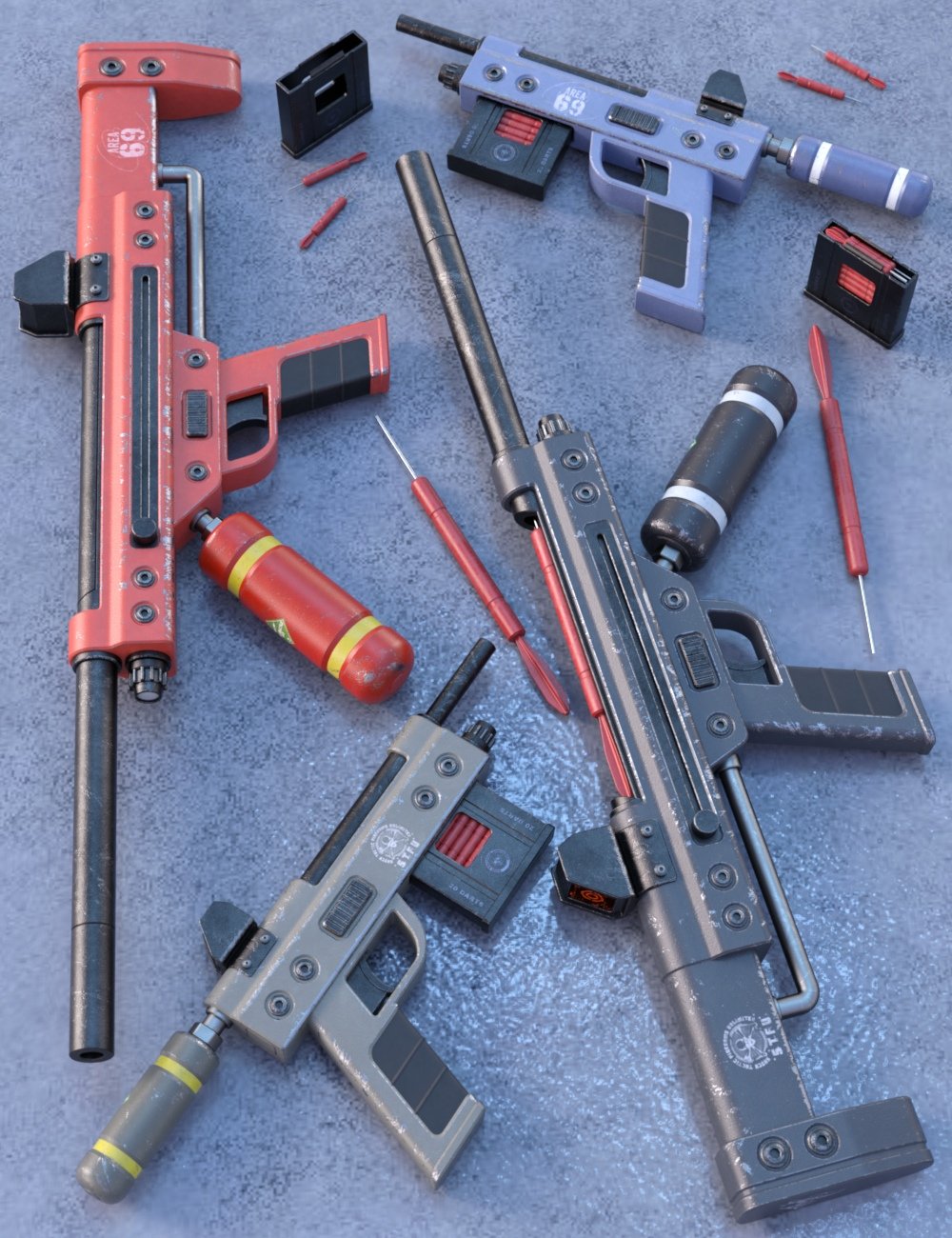 Tranquilizer Guns by: Nightshift3D, 3D Models by Daz 3D