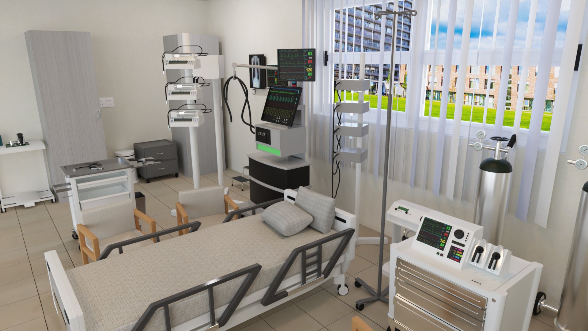 Tesla ICU Room by: Tesla3dCorp, 3D Models by Daz 3D