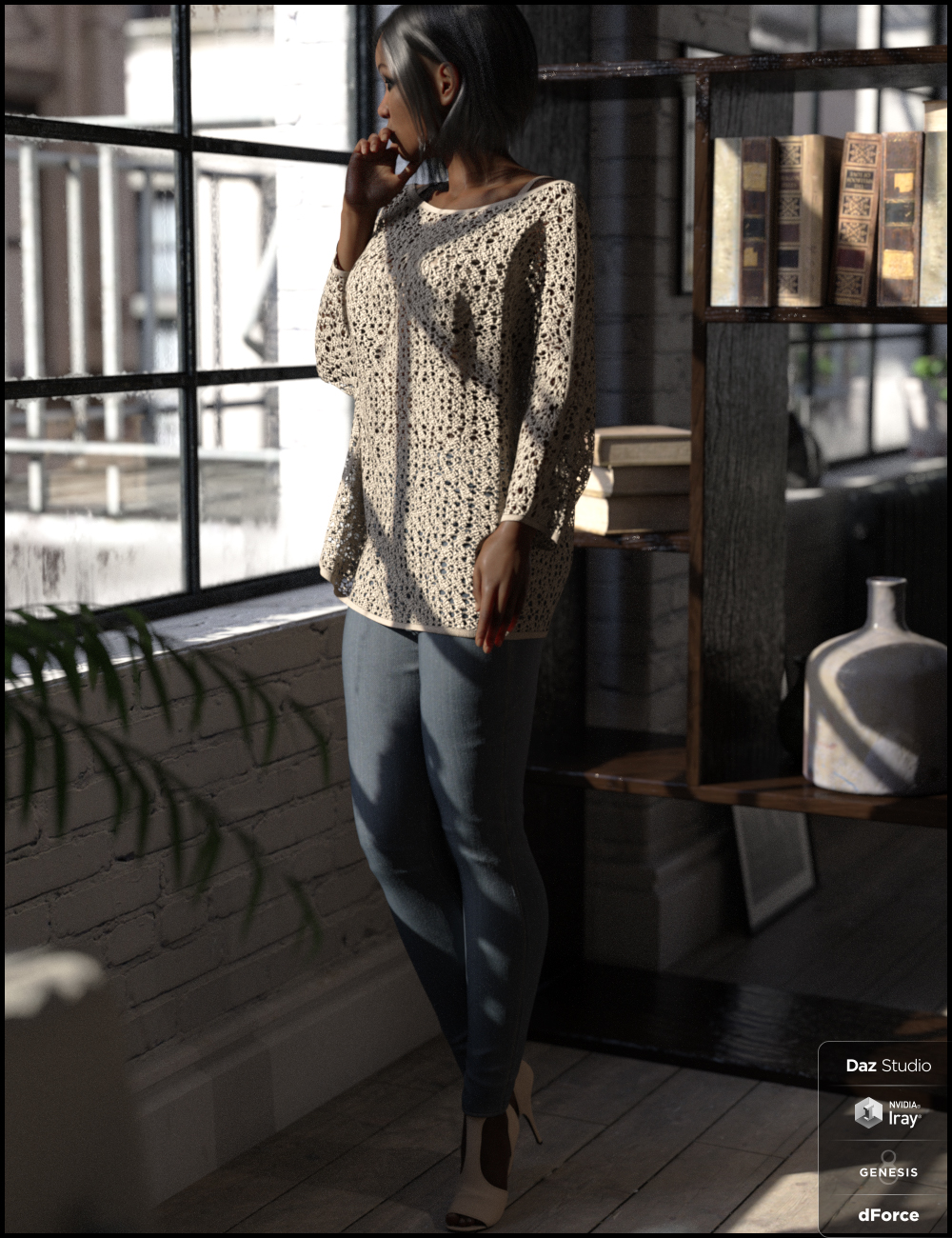 dForce Fashionista Outfit for Genesis 8 Female(s) by: Nikisatez, 3D Models by Daz 3D