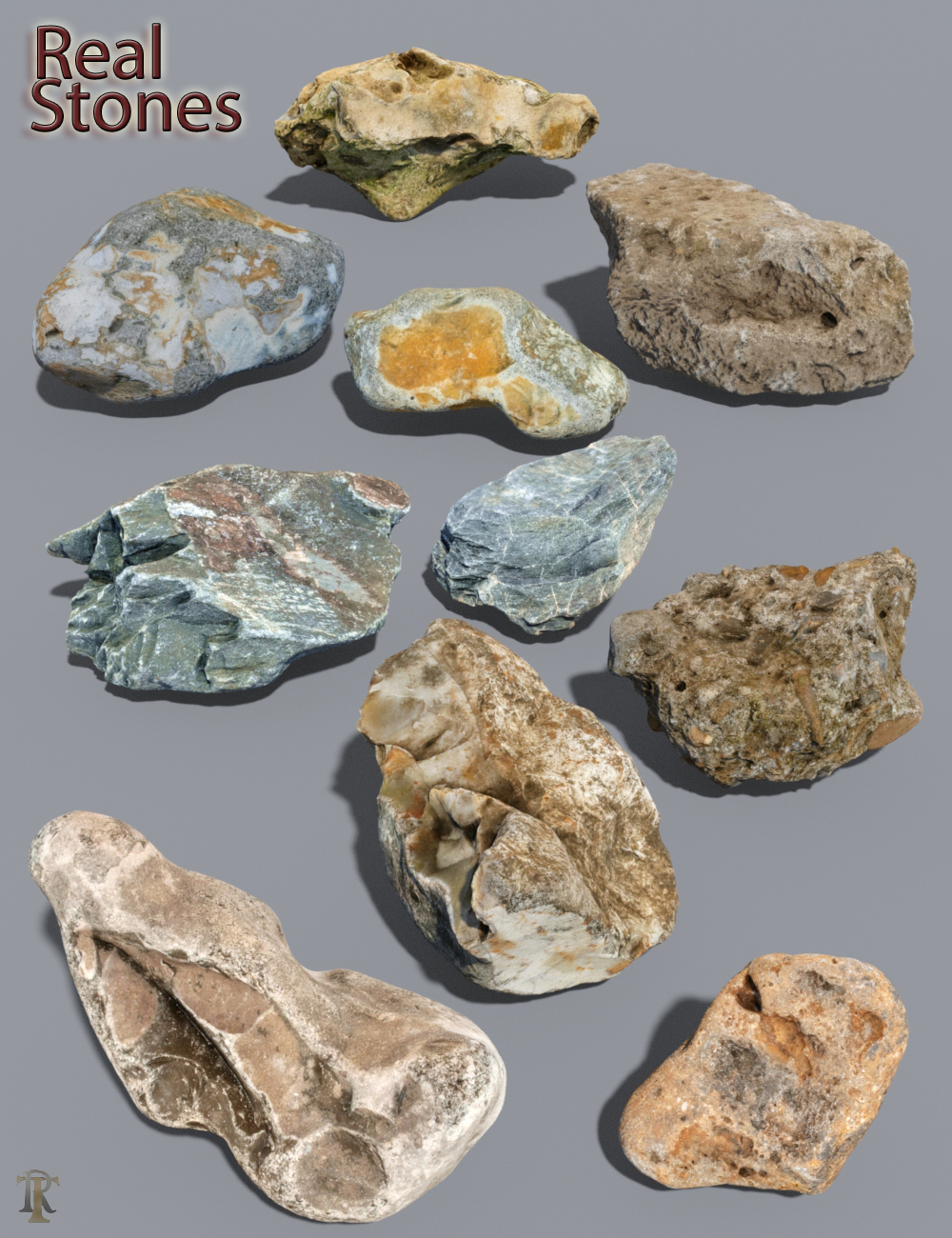 Real Stones Pack and FBX by: Trendy Renders, 3D Models by Daz 3D
