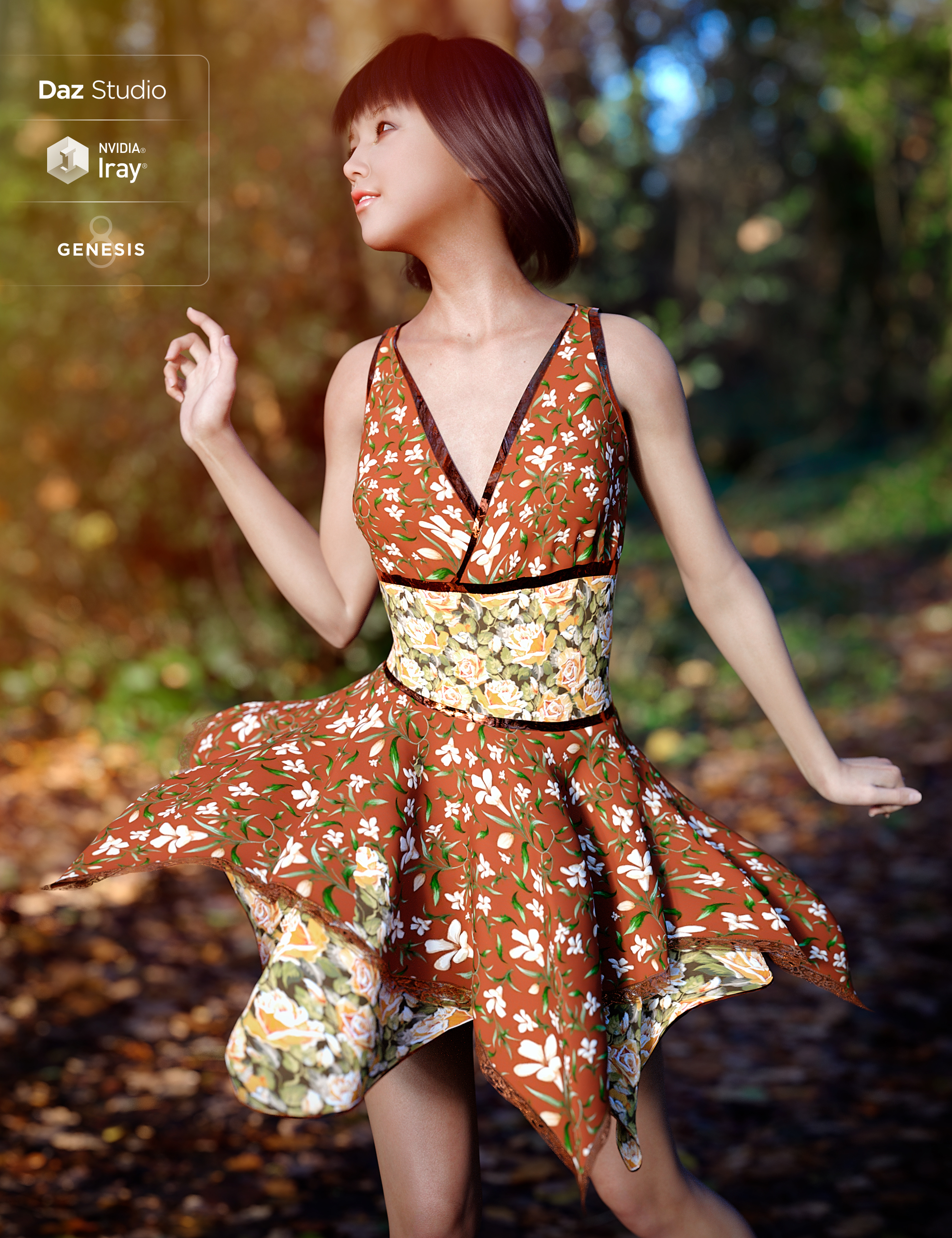 Fall Fun for Hinata Dress by: Dark-Elf, 3D Models by Daz 3D