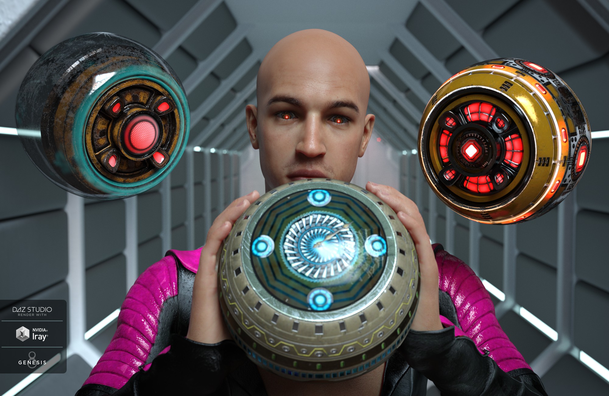 Cybernetic Eyes and Drones Textures by: 3D-GHDesignSade, 3D Models by Daz 3D