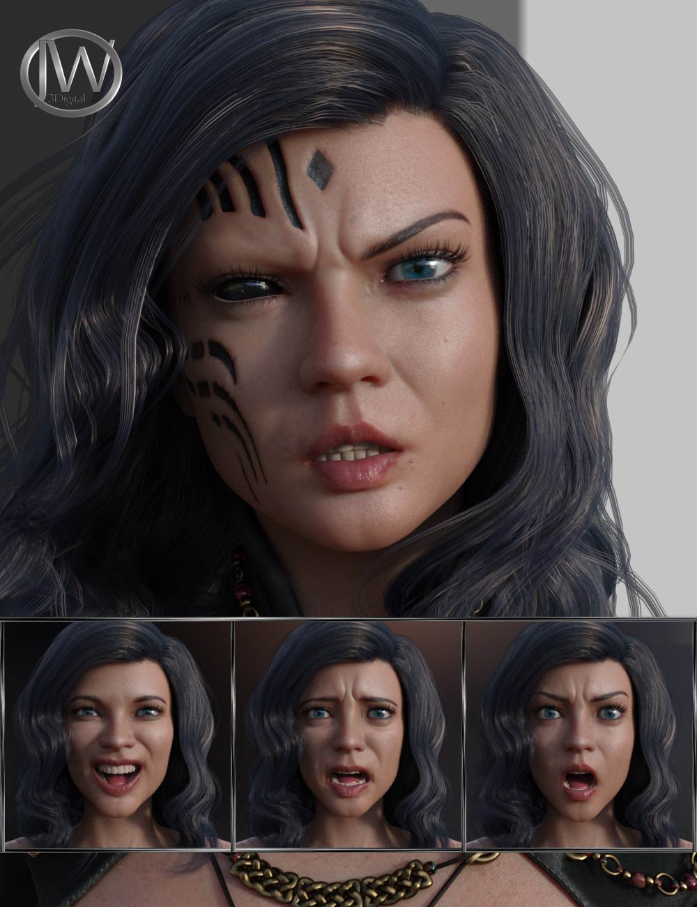 Unique and Special - Expressions for Genesis 8 Female and Zelara 8 by: JWolf, 3D Models by Daz 3D