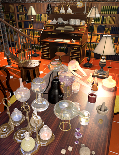 Steampunk Alchemy Set Steampunk Alchemy Set by: Phantasmagorical Scenes, 3D Models by Daz 3D