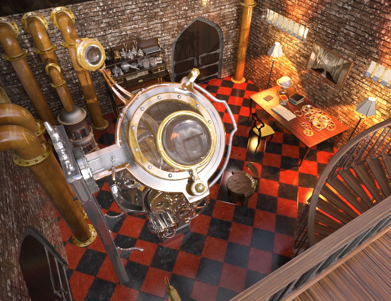 Steampunk Alchemy Set Steampunk Alchemy Set by: Phantasmagorical Scenes, 3D Models by Daz 3D