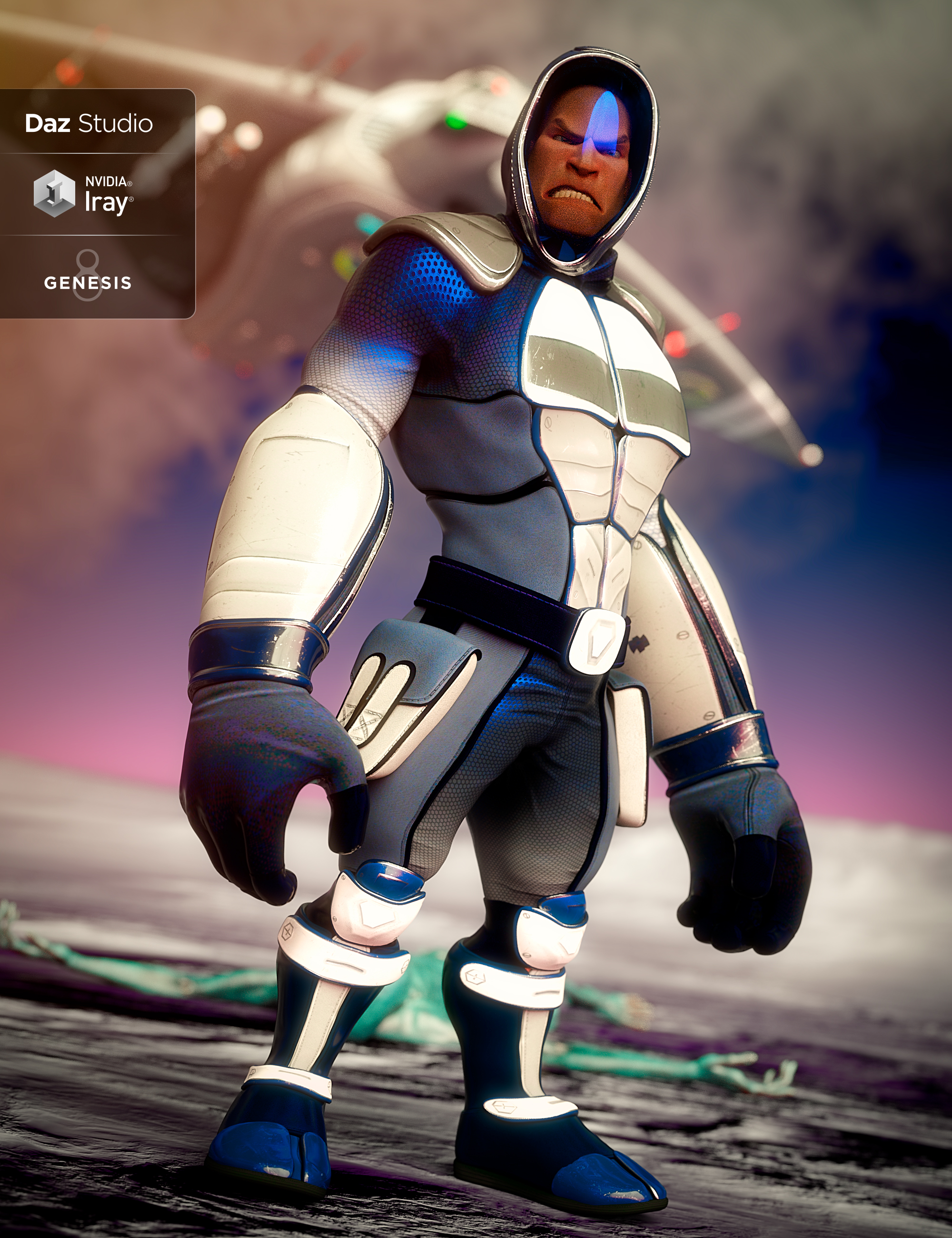 Sci-fi Ninja Outfit Textures by: Demian, 3D Models by Daz 3D