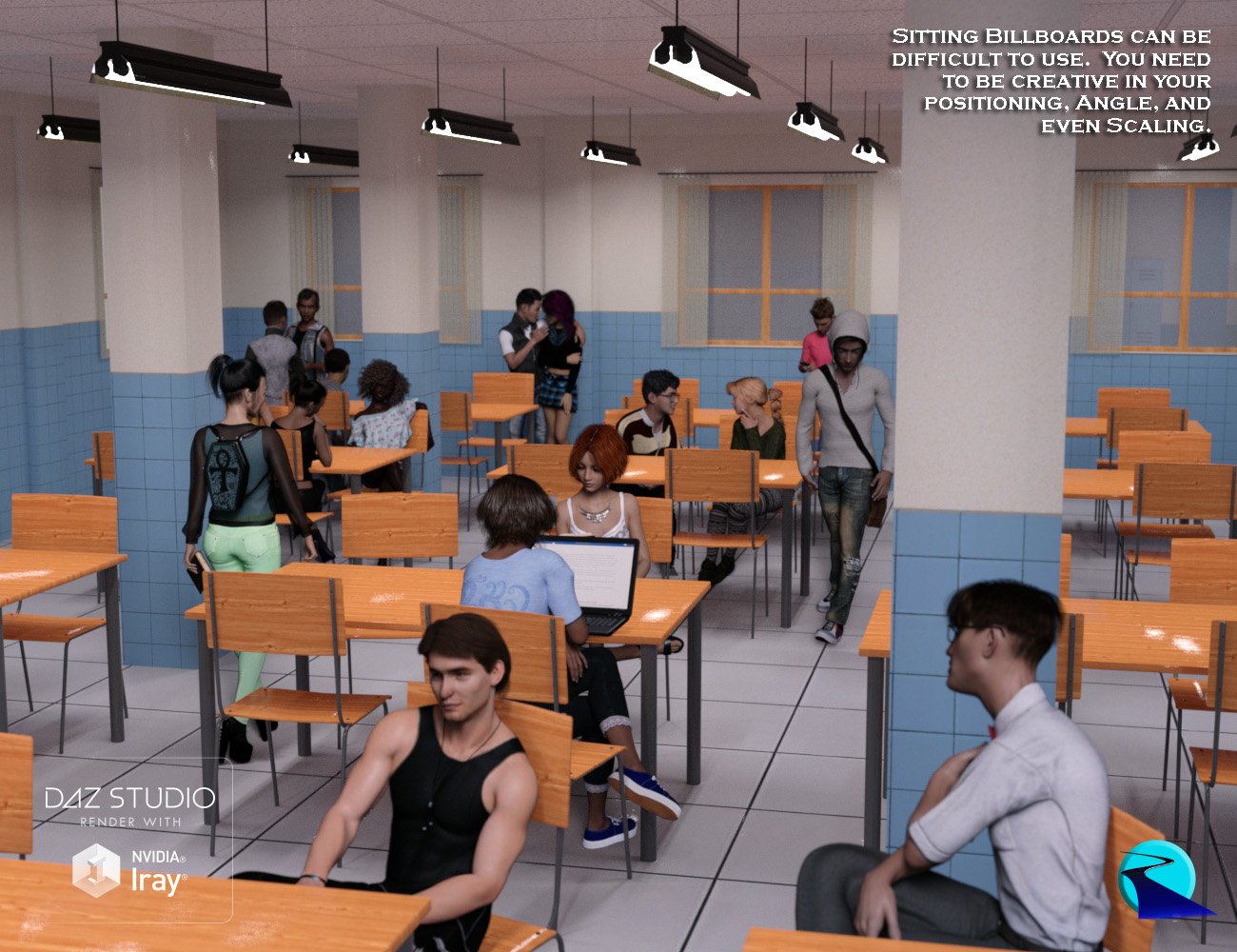 Now-Crowd Billboards - School Life by: RiverSoft Art, 3D Models by Daz 3D