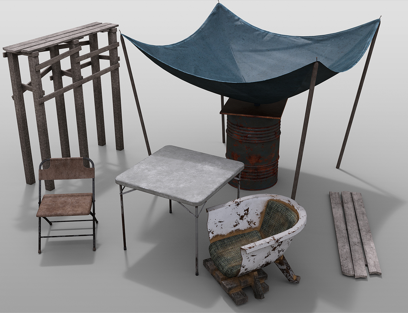 Wasteland Settlement Wasteland Settlement by: Porsimo, 3D Models by Daz 3D