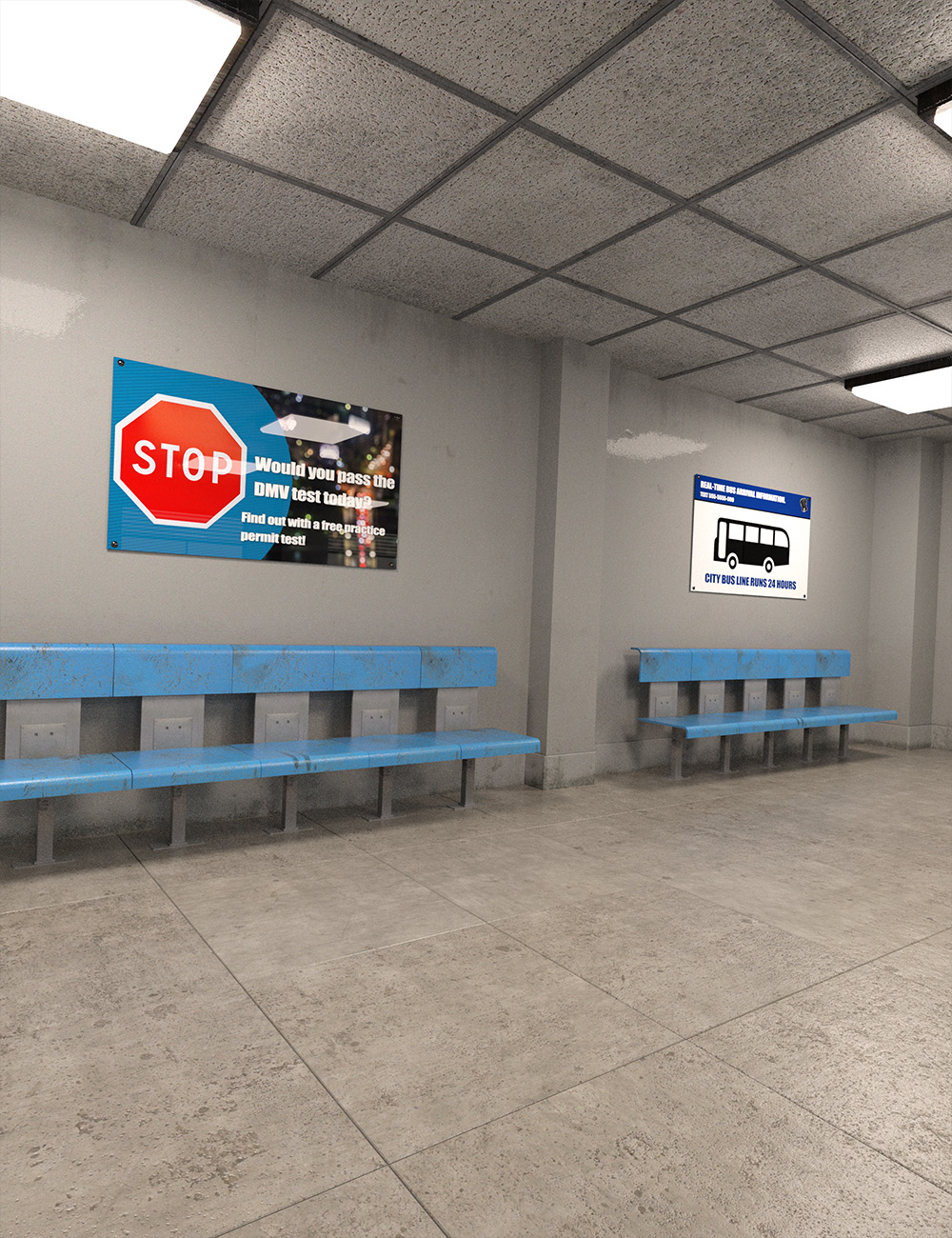 Grungy Waiting Room by: , 3D Models by Daz 3D