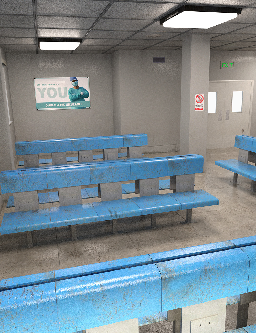 Grungy Waiting Room by: , 3D Models by Daz 3D