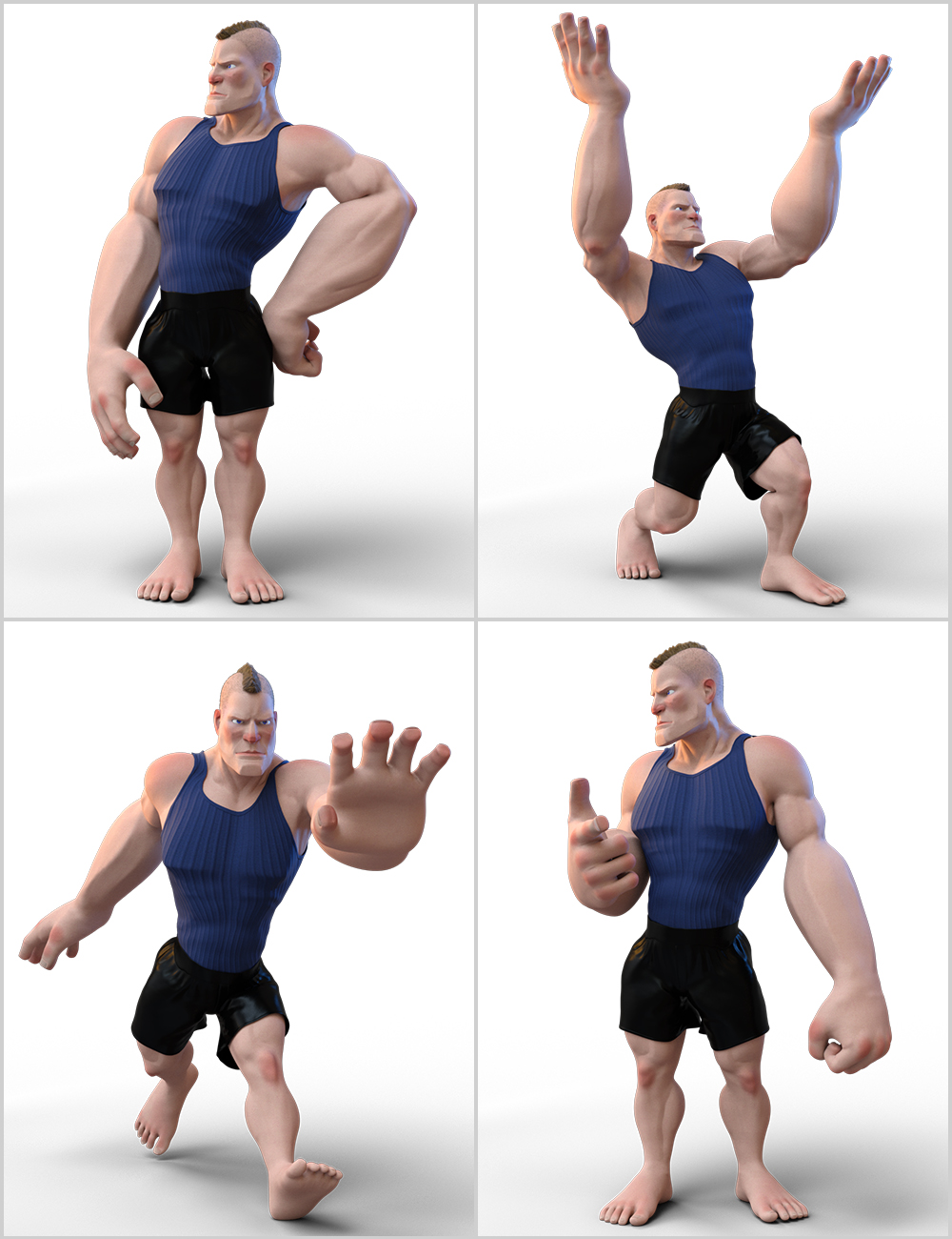 Quixotry's Poses for Toon Dwayne 8 by: Quixotry, 3D Models by Daz 3D