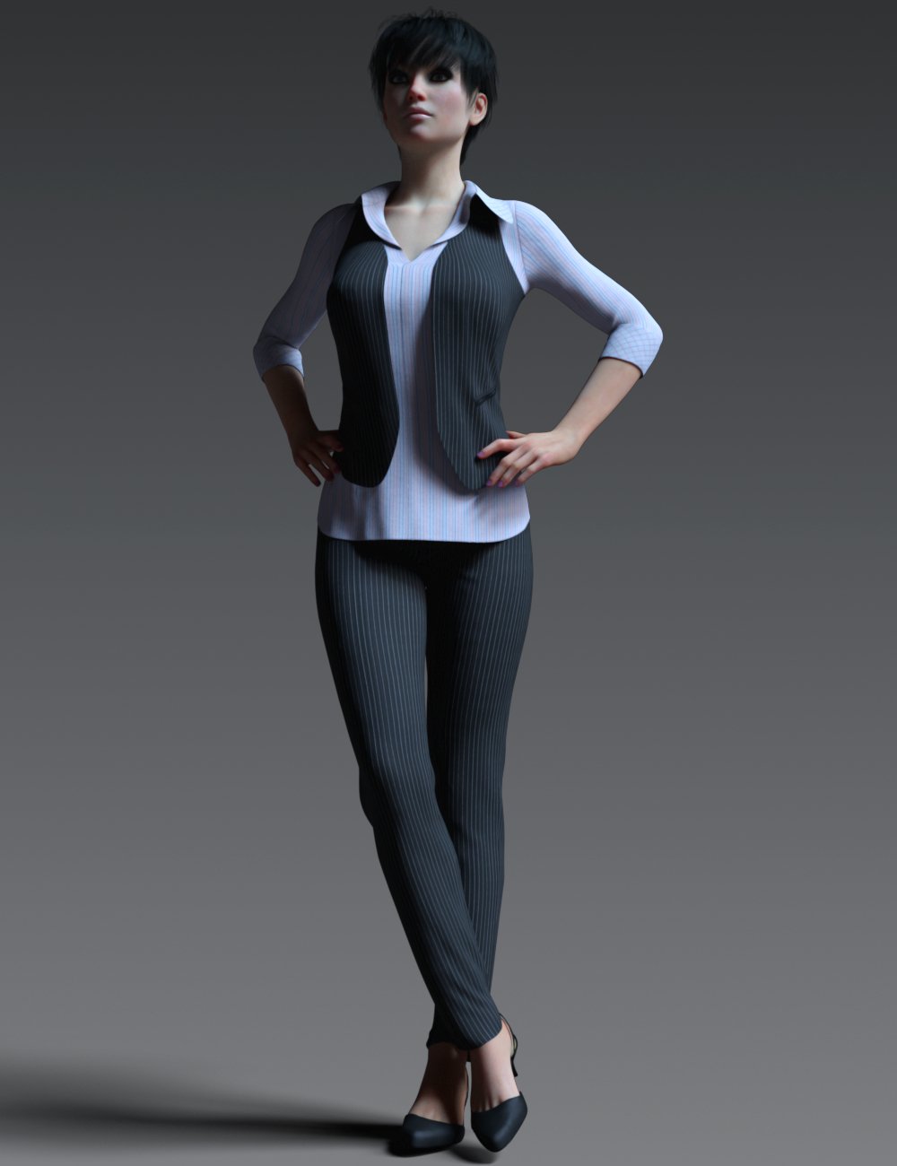 dForce Working Girl Outfit for Genesis 8 Female(s) by: Leviathan, 3D Models by Daz 3D