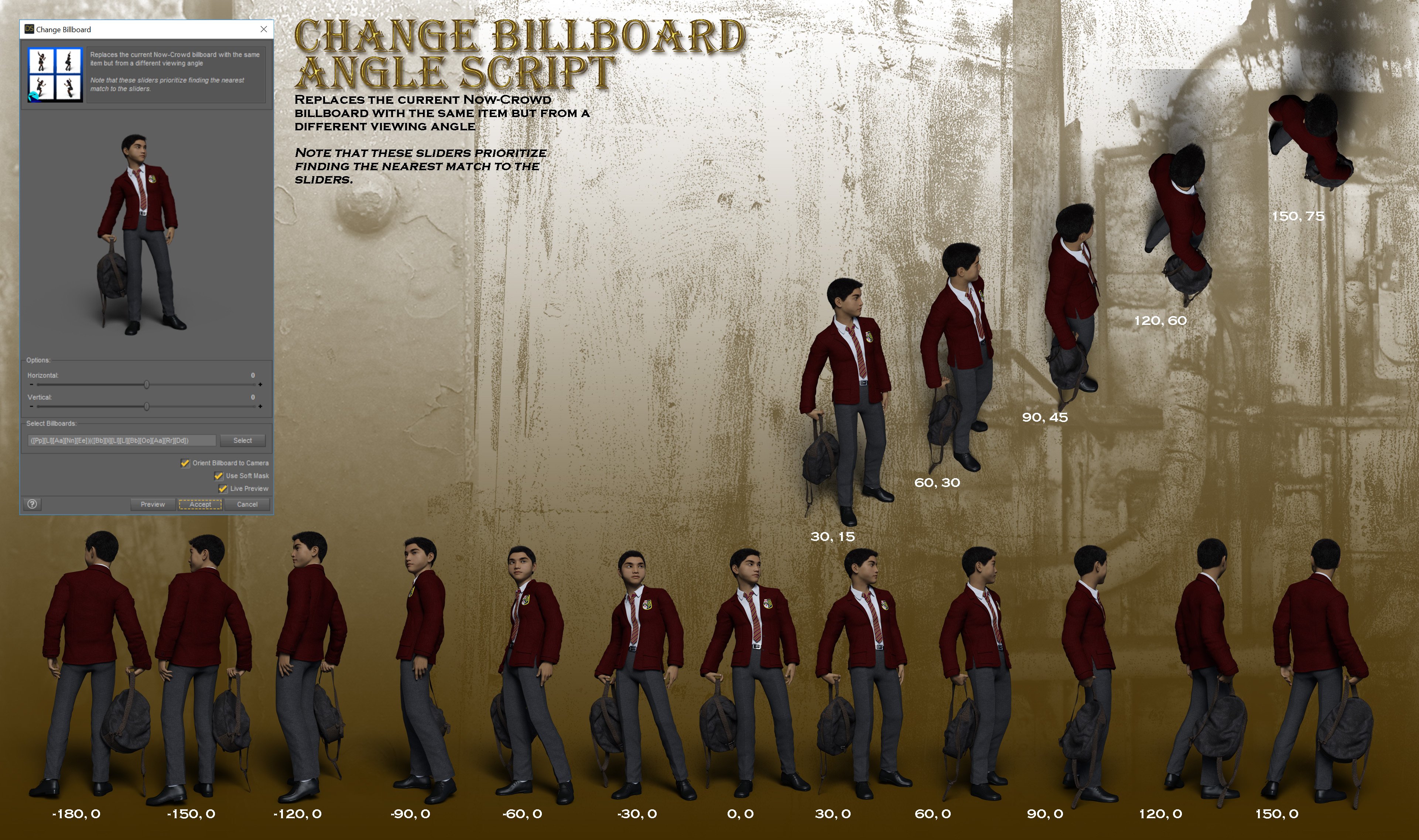 Now-Crowd Billboards - Asian School Life by: RiverSoft Art, 3D Models by Daz 3D