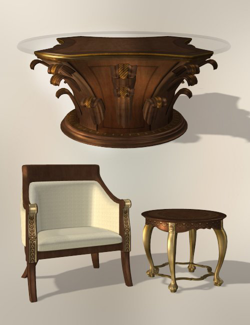 Dream Home: Foyer and Living Room Furniture -- London Dream Home: Foyer and Living Room Furniture -- London by: , 3D Models by Daz 3D