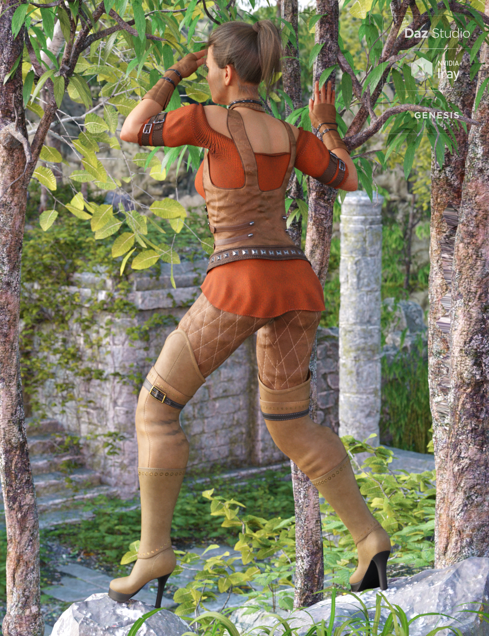 Woodland Rogue Outfit for Genesis 8 Female(s) by: Mely3DBarbara BrundonUmblefugly, 3D Models by Daz 3D