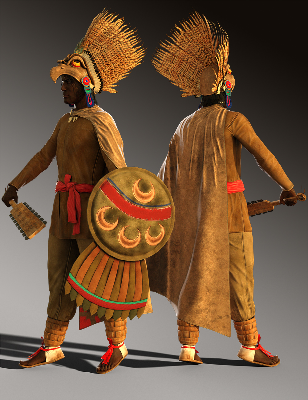 Dforce Aztec Eagle Warrior Outfit For Genesis 8 Male S Daz 3d
