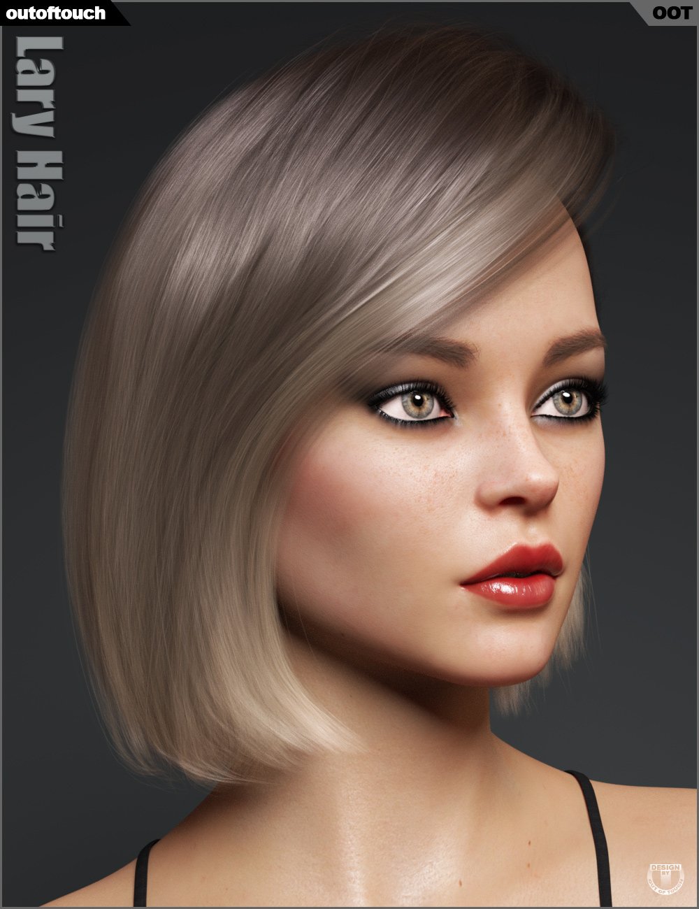 Lary Hair for Genesis 3 and 8 Female(s) | Daz 3D