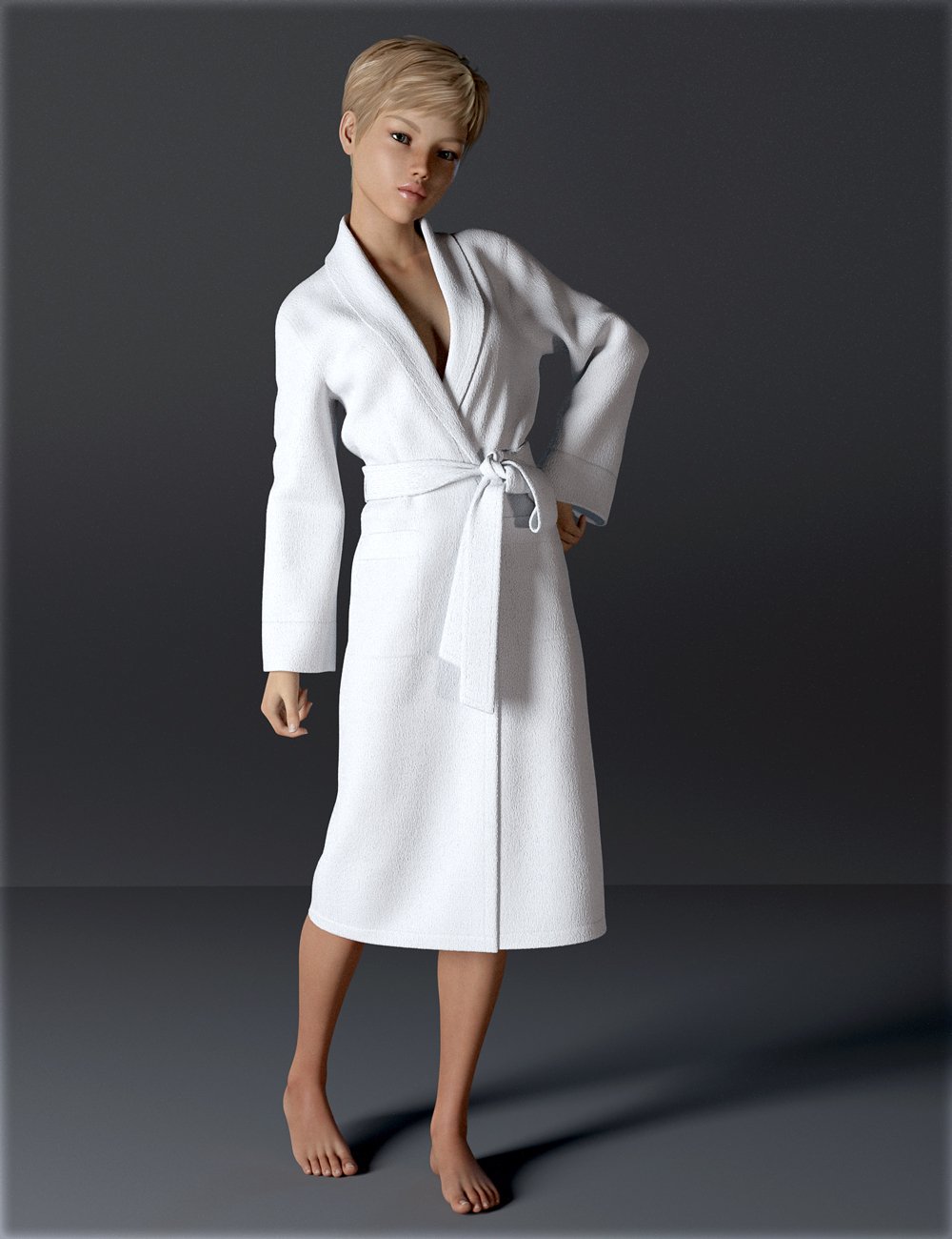 dForce H&C Bathrobe for Genesis 8 Female(s) by: IH Kang, 3D Models by Daz 3D