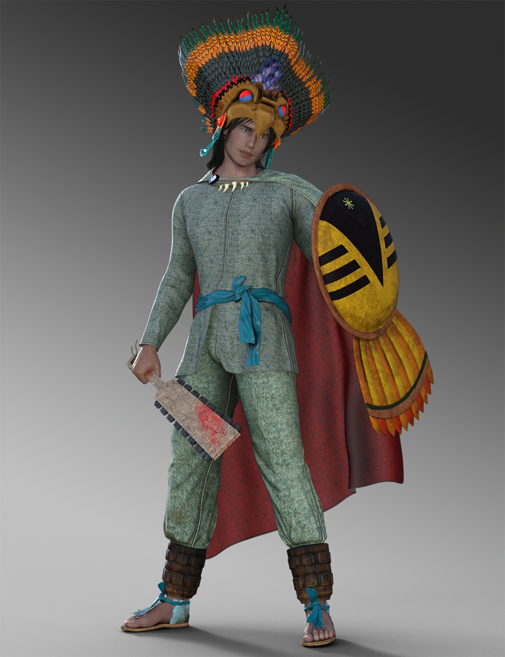 Dforce Aztec Eagle Warrior Outfit Textures Daz 3d