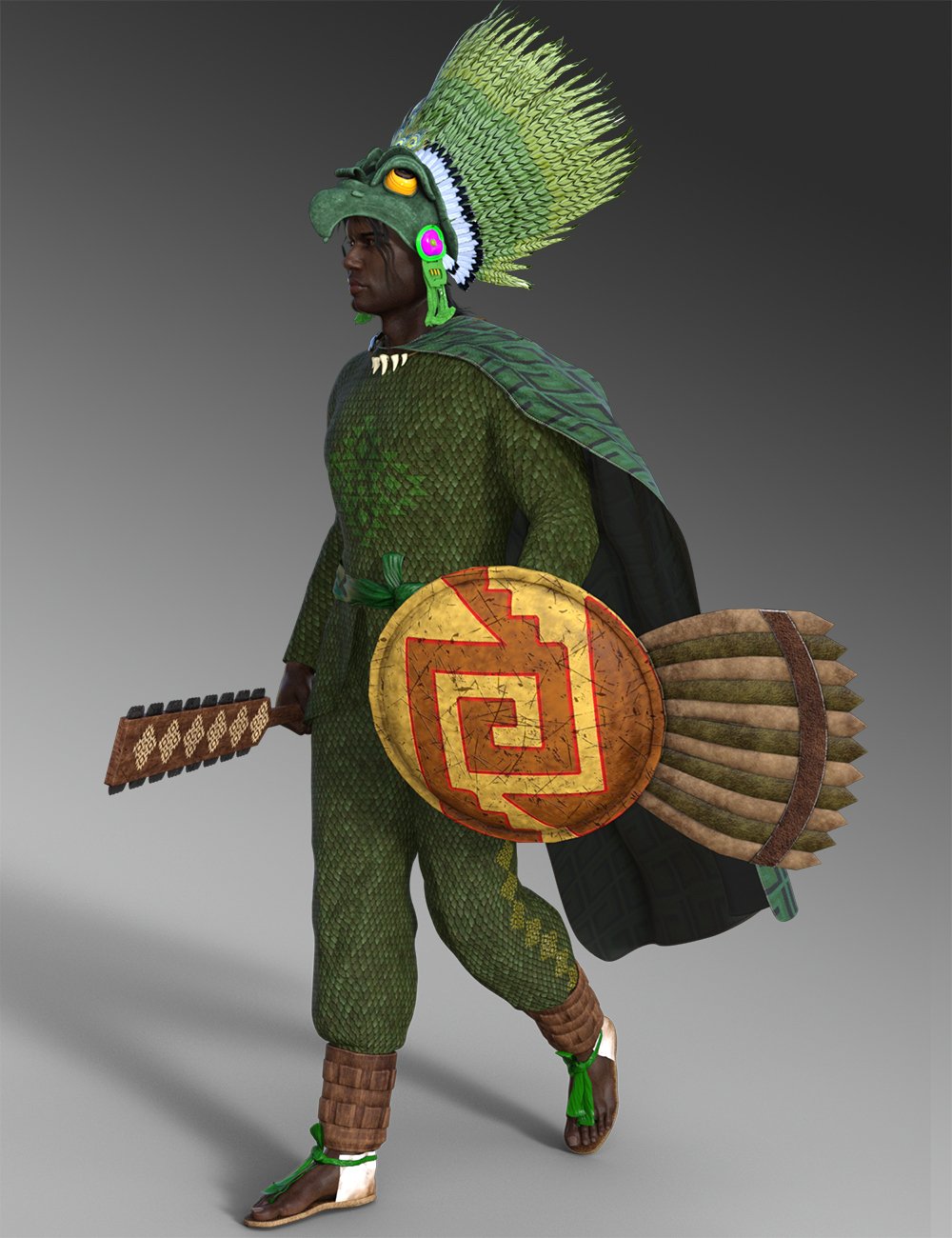 Dforce Aztec Eagle Warrior Outfit Textures Daz 3d