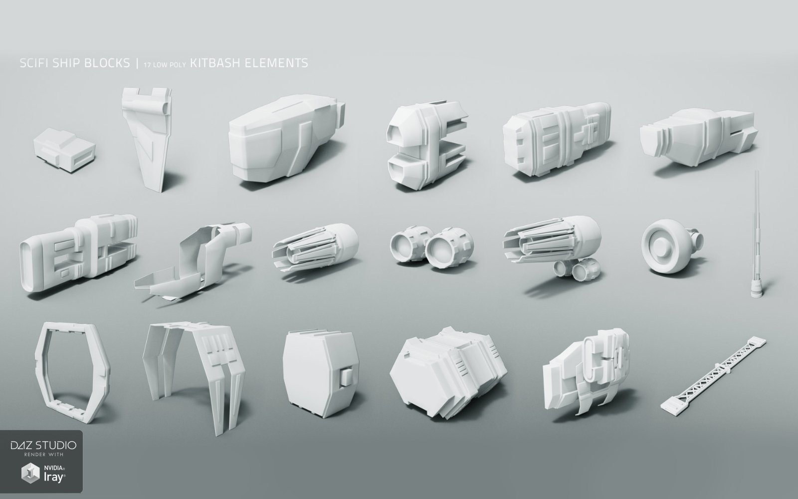Scifi Ship Building Blocks by: Ravnheart, 3D Models by Daz 3D