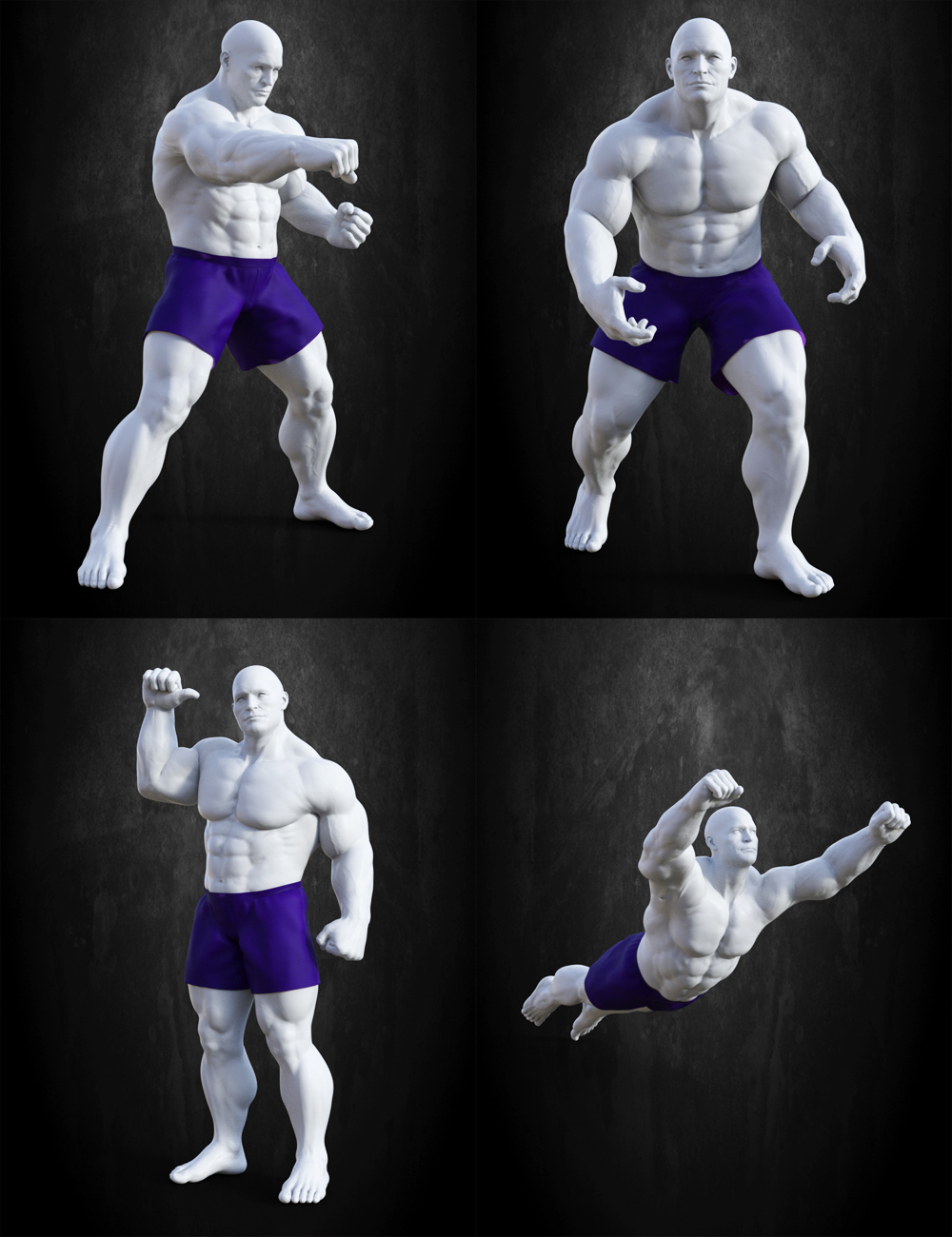 super hero action poses