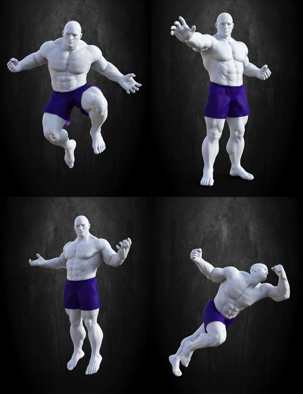Hero Poses for The Brute 8 and Genesis 8 Male by: Muscleman, 3D Models by Daz 3D