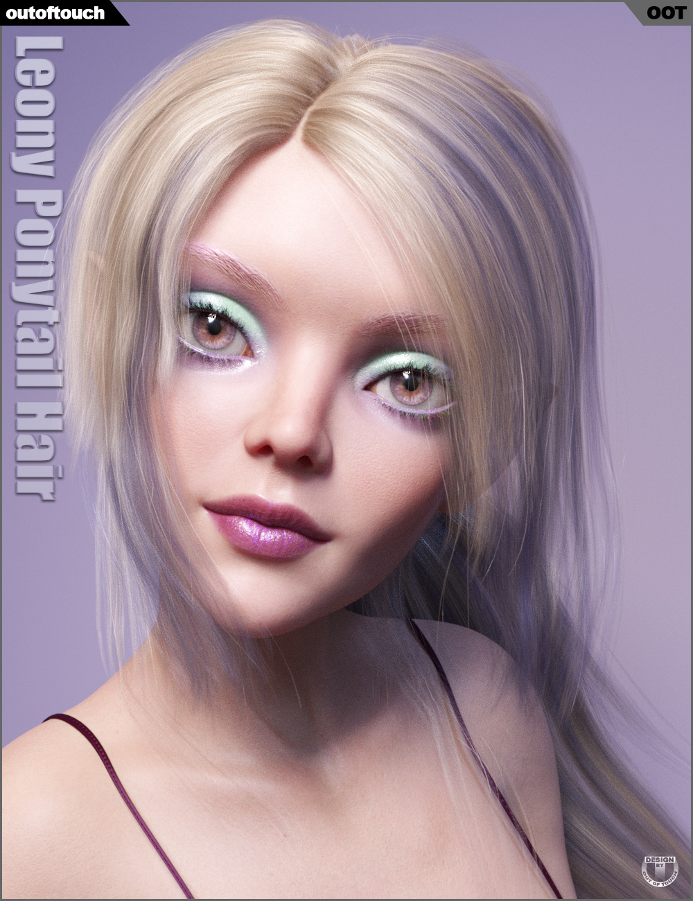 Leony Wet and Dry Ponytail Hair for Genesis 3 and 8 Female(s) | Daz 3D