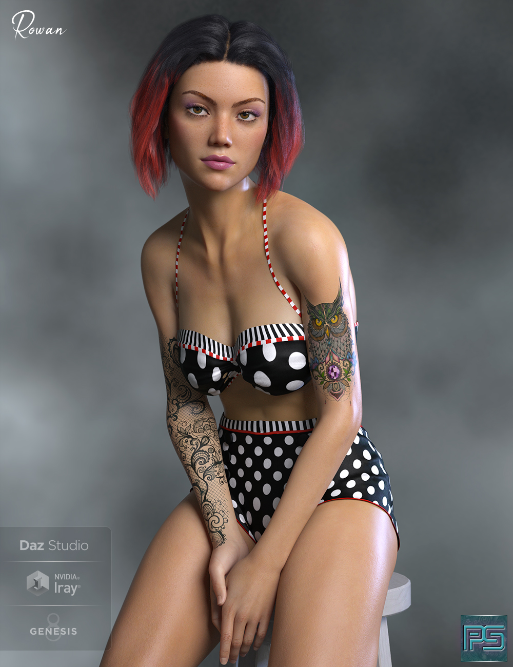 PS Rowan for Genesis 8 Female by: Pixelunashadownet, 3D Models by Daz 3D