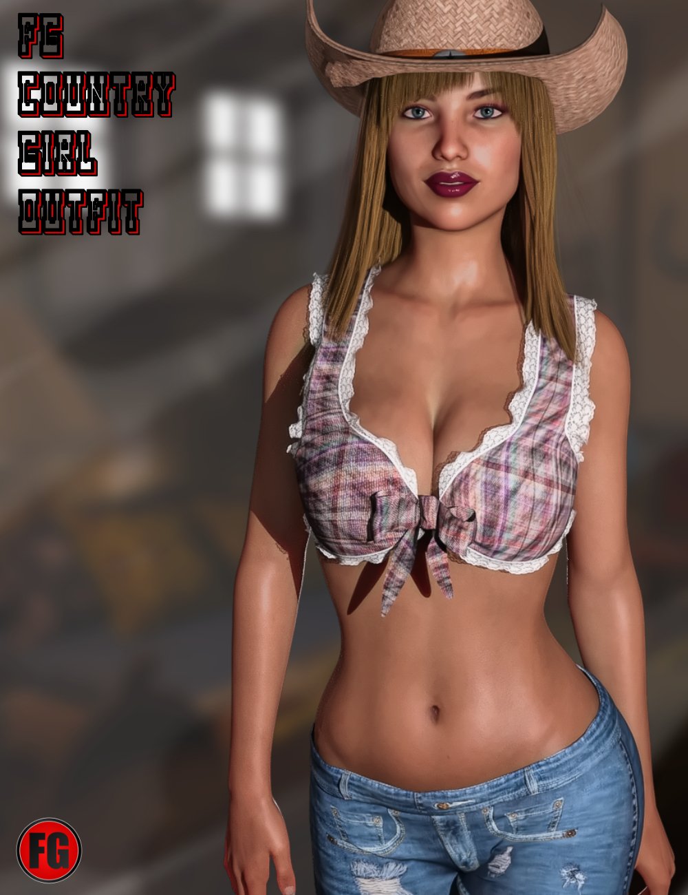 FG Country Girl Outfit for Genesis 8 Female(s) by: Fugazi1968, 3D Models by Daz 3D