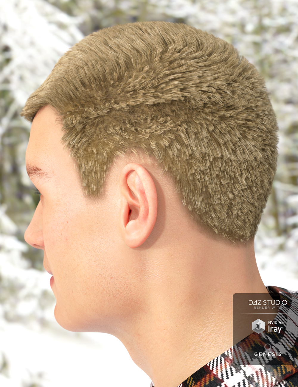 Greyson Hair for Genesis 8 and 3 Male(s) by: 3DCelebrity, 3D Models by Daz 3D