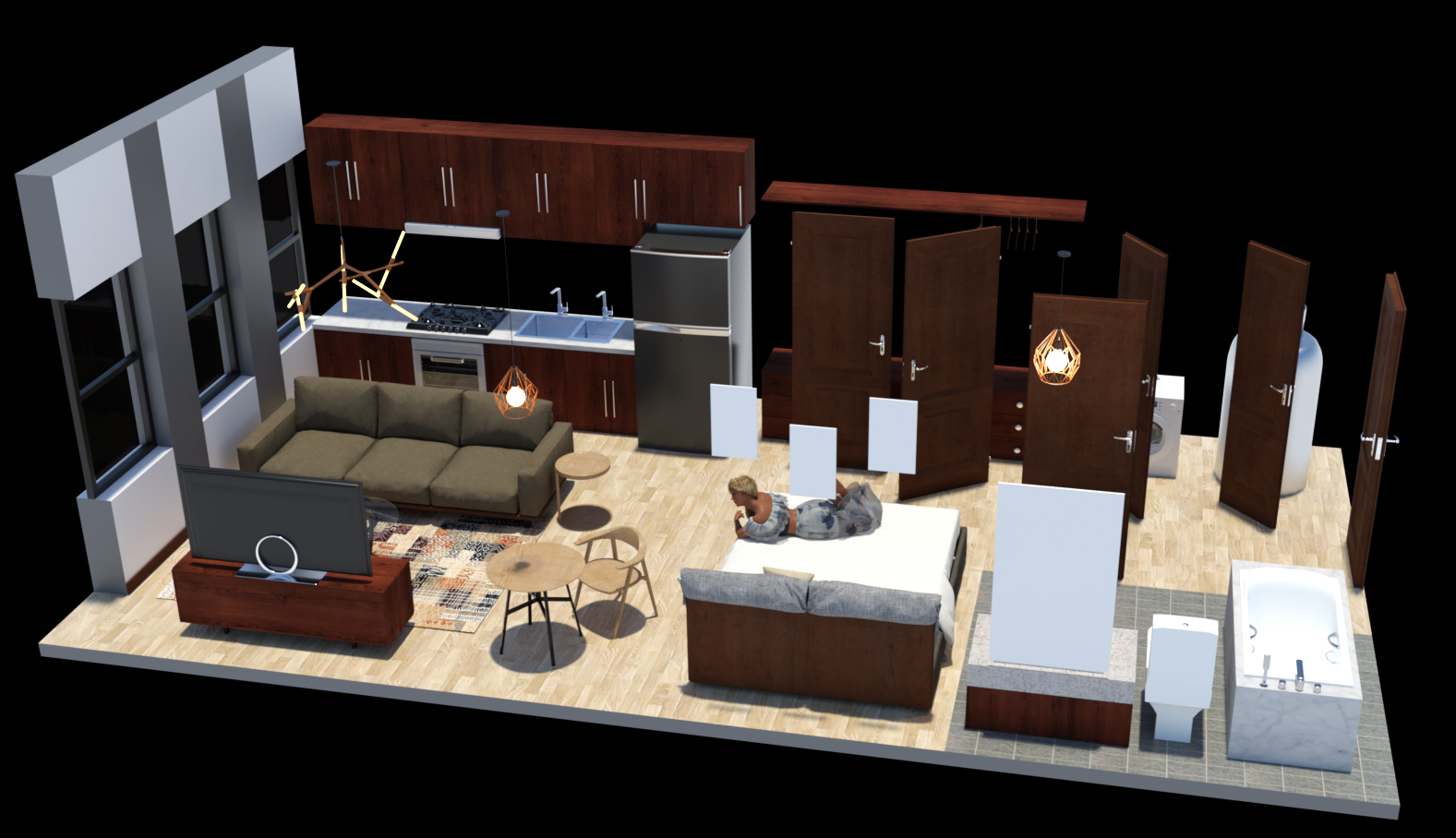Compact Studio Room Compact Studio Room by: Tesla3dCorp, 3D Models by Daz 3D