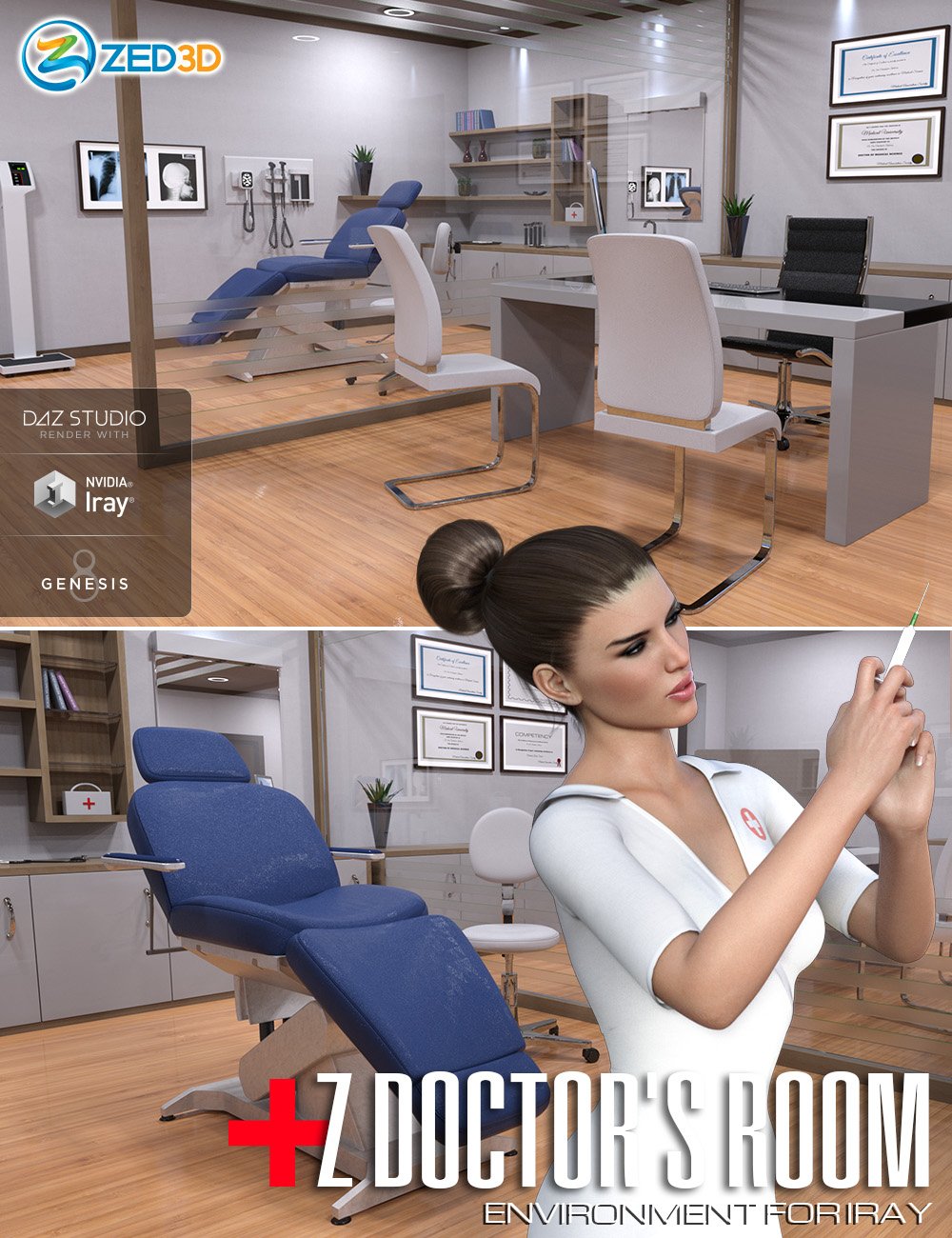 Z Doctor's Room Environment by: Zeddicuss, 3D Models by Daz 3D