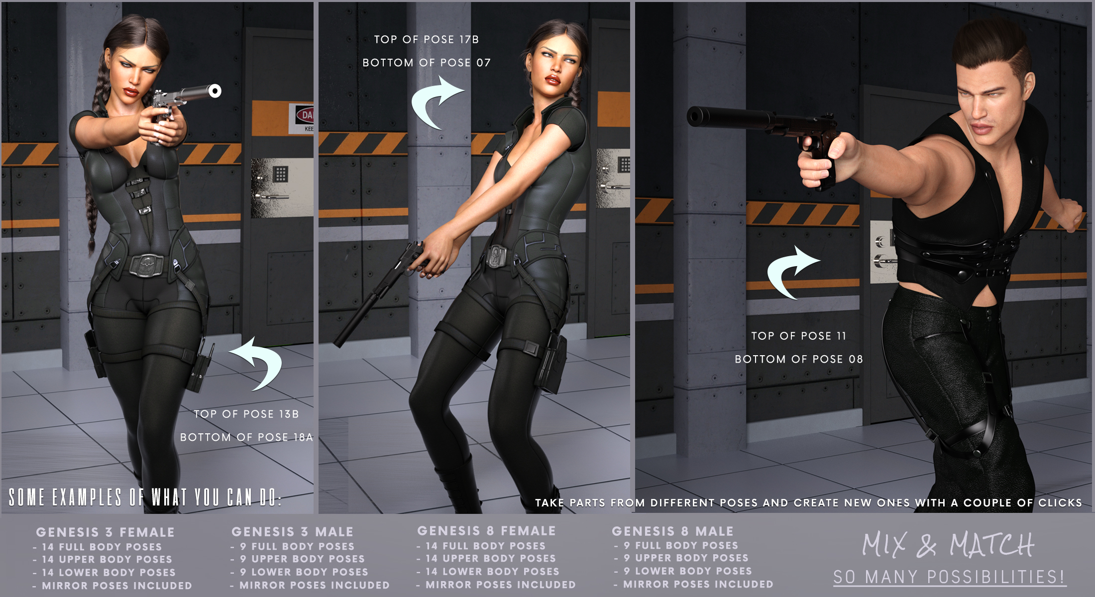 Z Hot and Loaded - Gun and Poses for Genesis 3 and 8 Z Hot and Loaded - Gun and Poses for Genesis 3 and 8 by: , 3D Models by Daz 3D