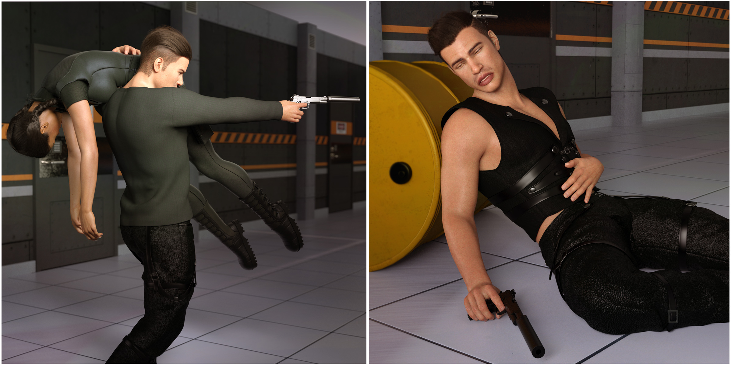 Z Hot and Loaded - Gun and Poses for Genesis 3 and 8 by: , 3D Models by Daz 3D
