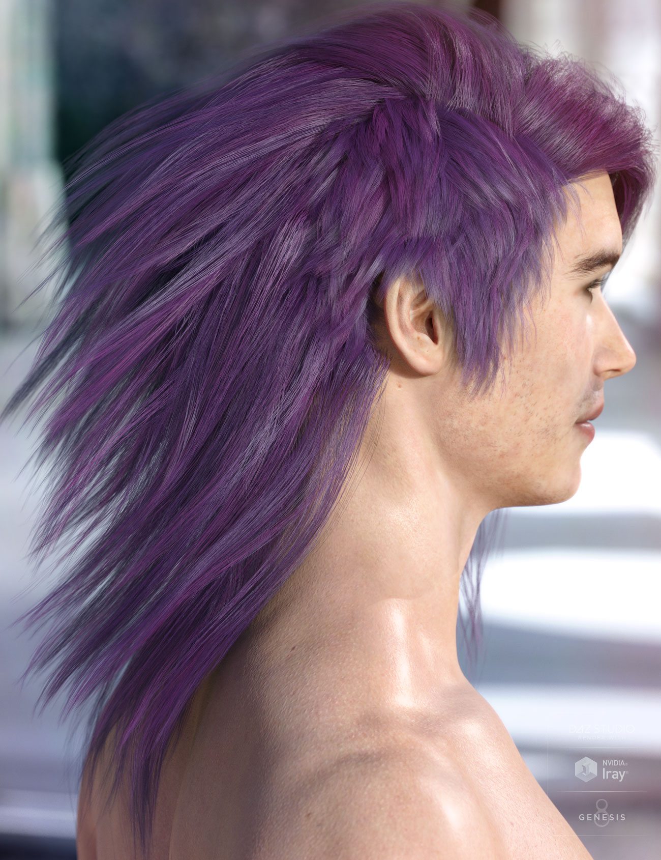Bastien Hair for Genesis 3 & 8 Male(s) by: AprilYSH, 3D Models by Daz 3D