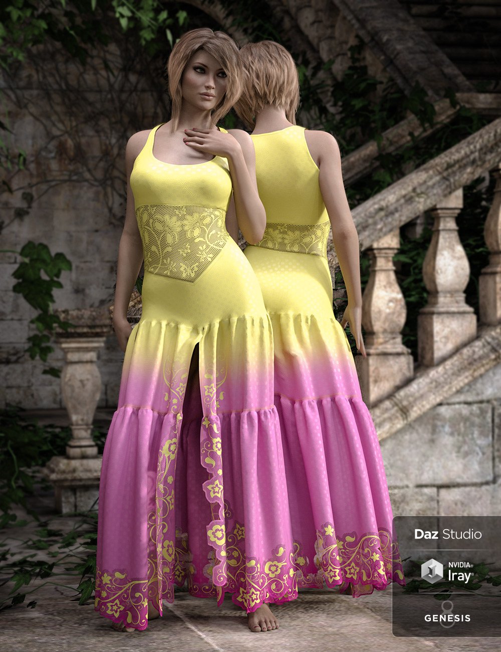 Darling Dress Textures by: Ravnheart, 3D Models by Daz 3D