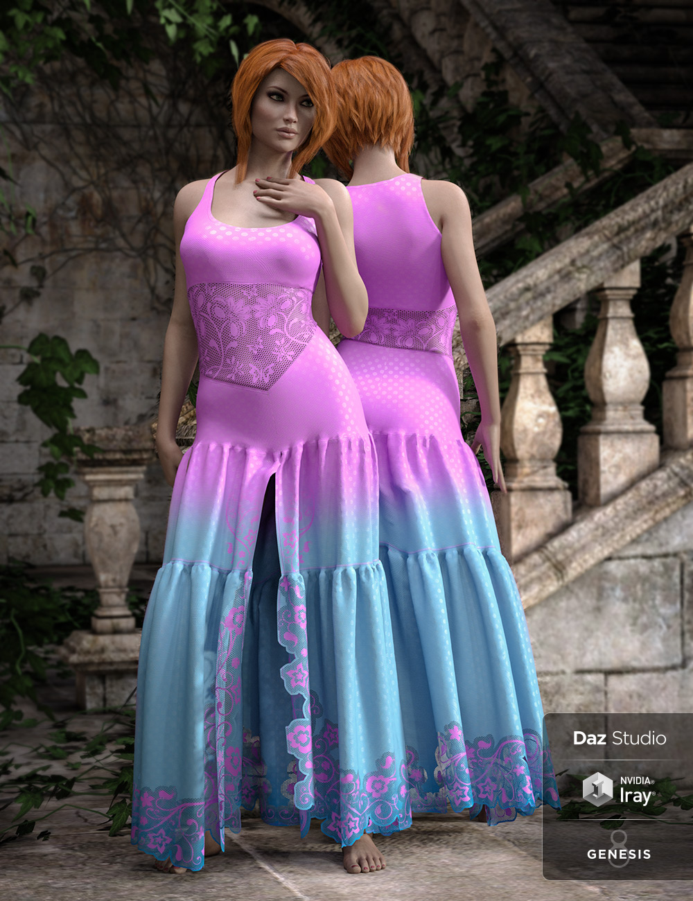 Darling Dress Textures by: Ravnheart, 3D Models by Daz 3D