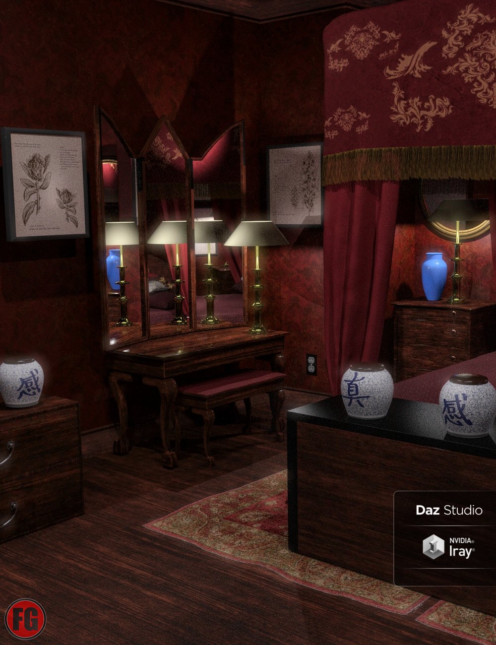 FG Fancy Asian Hotel Room by: Fugazi1968PAN Studiosi3D_Lotus, 3D Models by Daz 3D