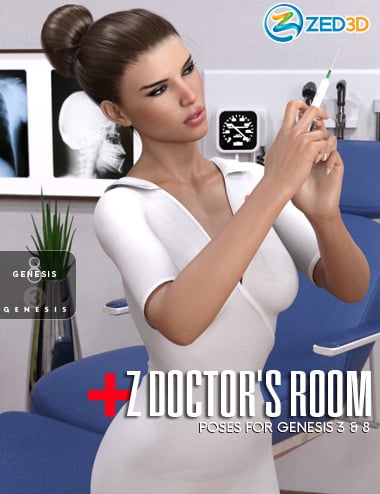 Z Doctor's Room Poses for Genesis 3 & 8 by: Zeddicuss, 3D Models by Daz 3D