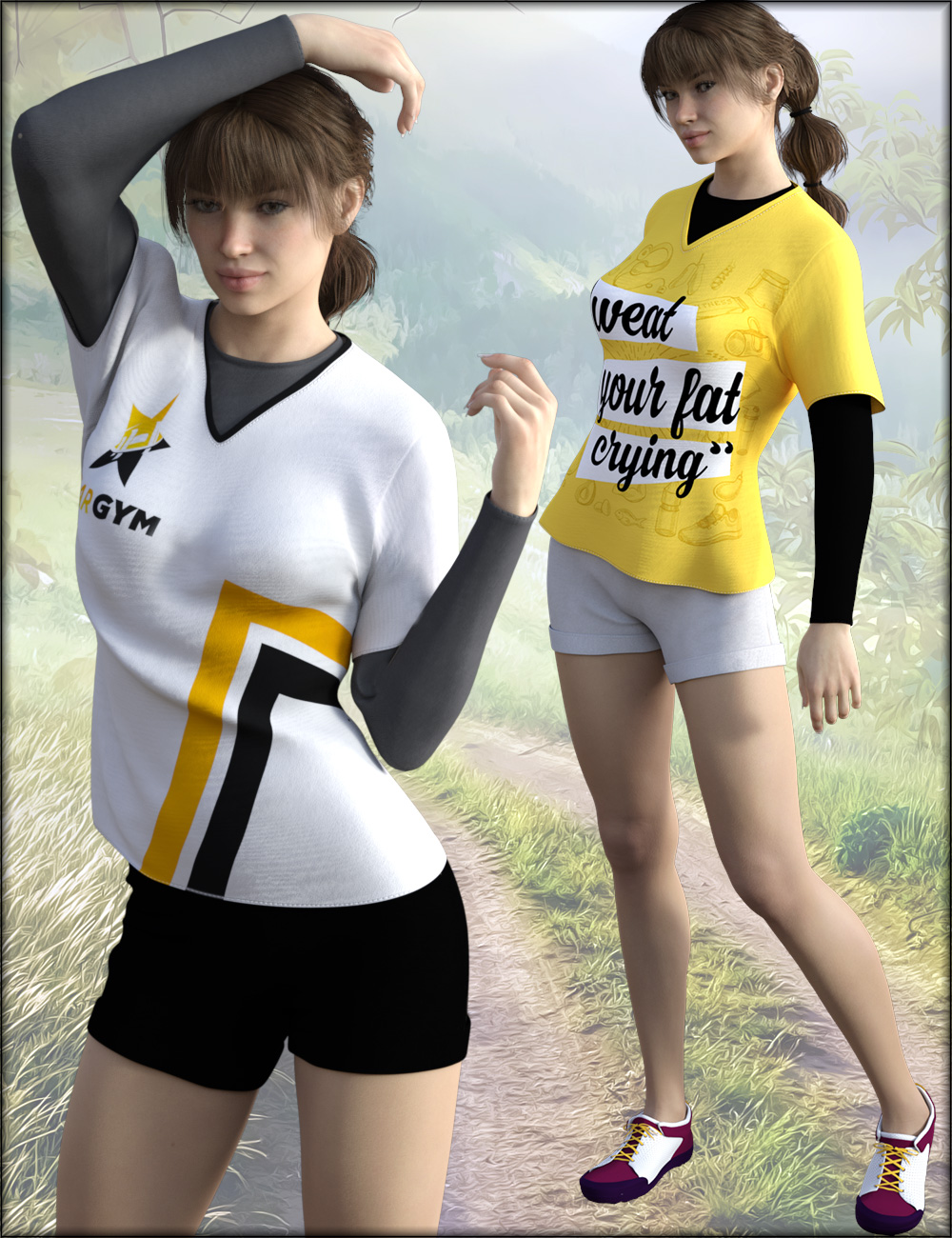 Exercise Outfit Textures by: Shox-Design, 3D Models by Daz 3D