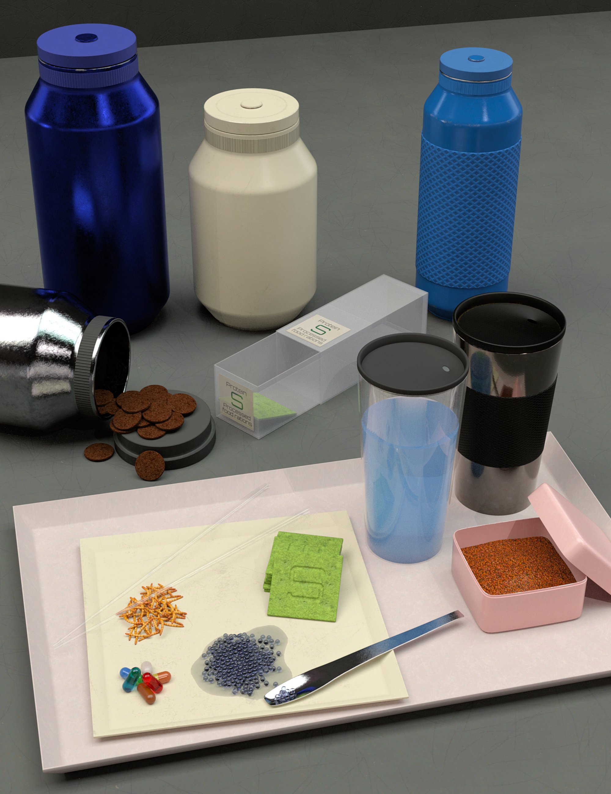 Meal Plan 2061: Foods and Dinnerware for Iray by: Khory, 3D Models by Daz 3D