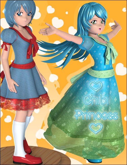 Chibi Princess by: 4blueyes, 3D Models by Daz 3D