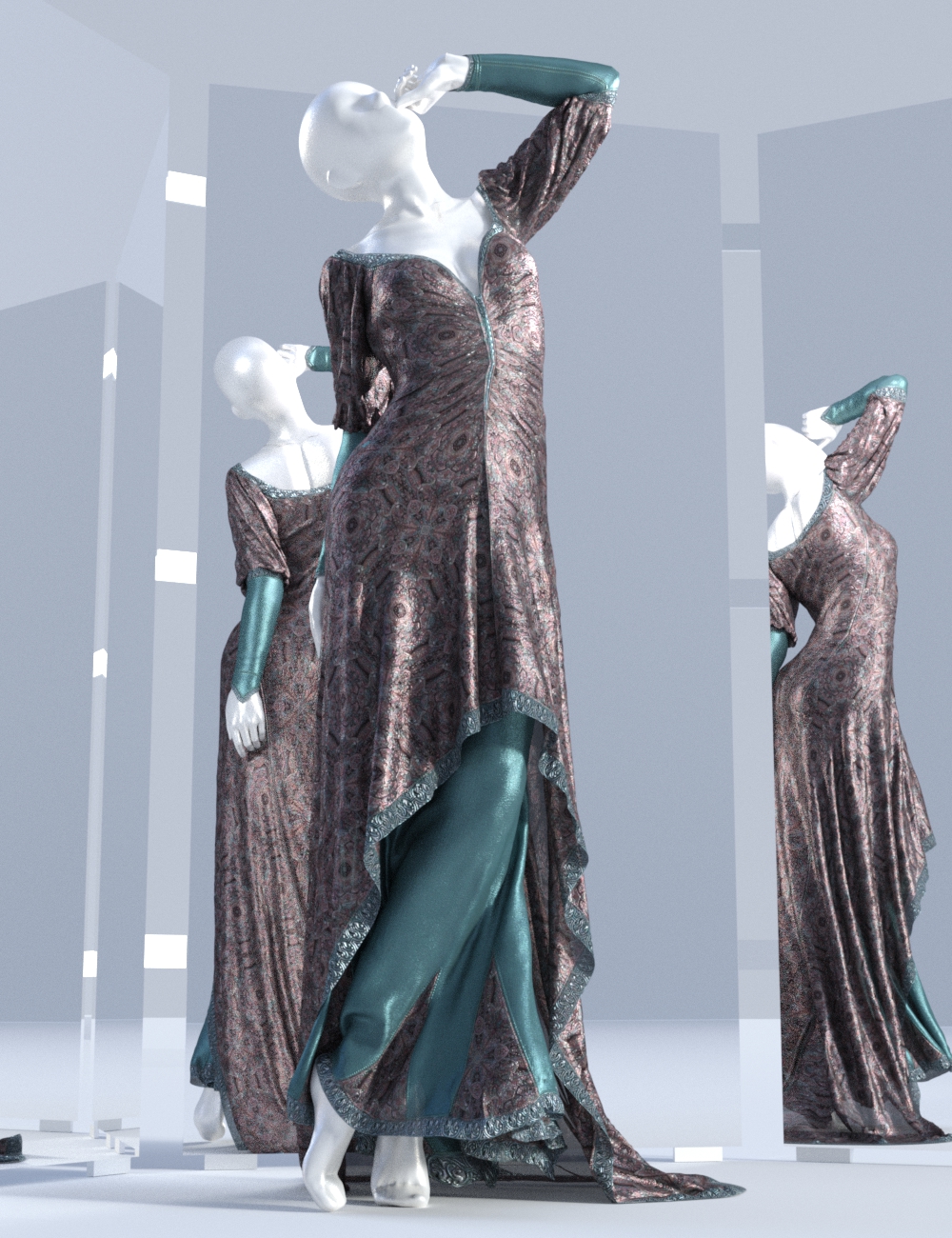 dForce Duchess Dress for Genesis 3 and 8 Female(s) by: Sshodan, 3D Models by Daz 3D