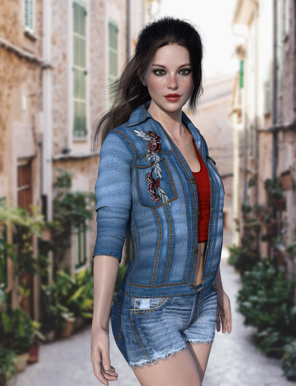 X-Fashion Bohemian Jacket Outfit for Genesis 8 Female(s) by: xtrart-3d, 3D Models by Daz 3D