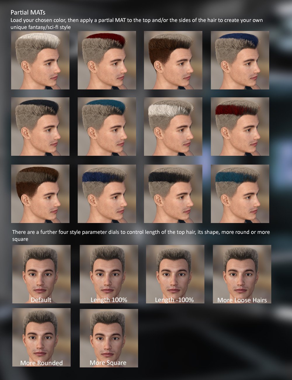 MRL Flat Top Hair and Beard for Genesis 8 and Genesis 3 Male(s) by: Mihrelle, 3D Models by Daz 3D