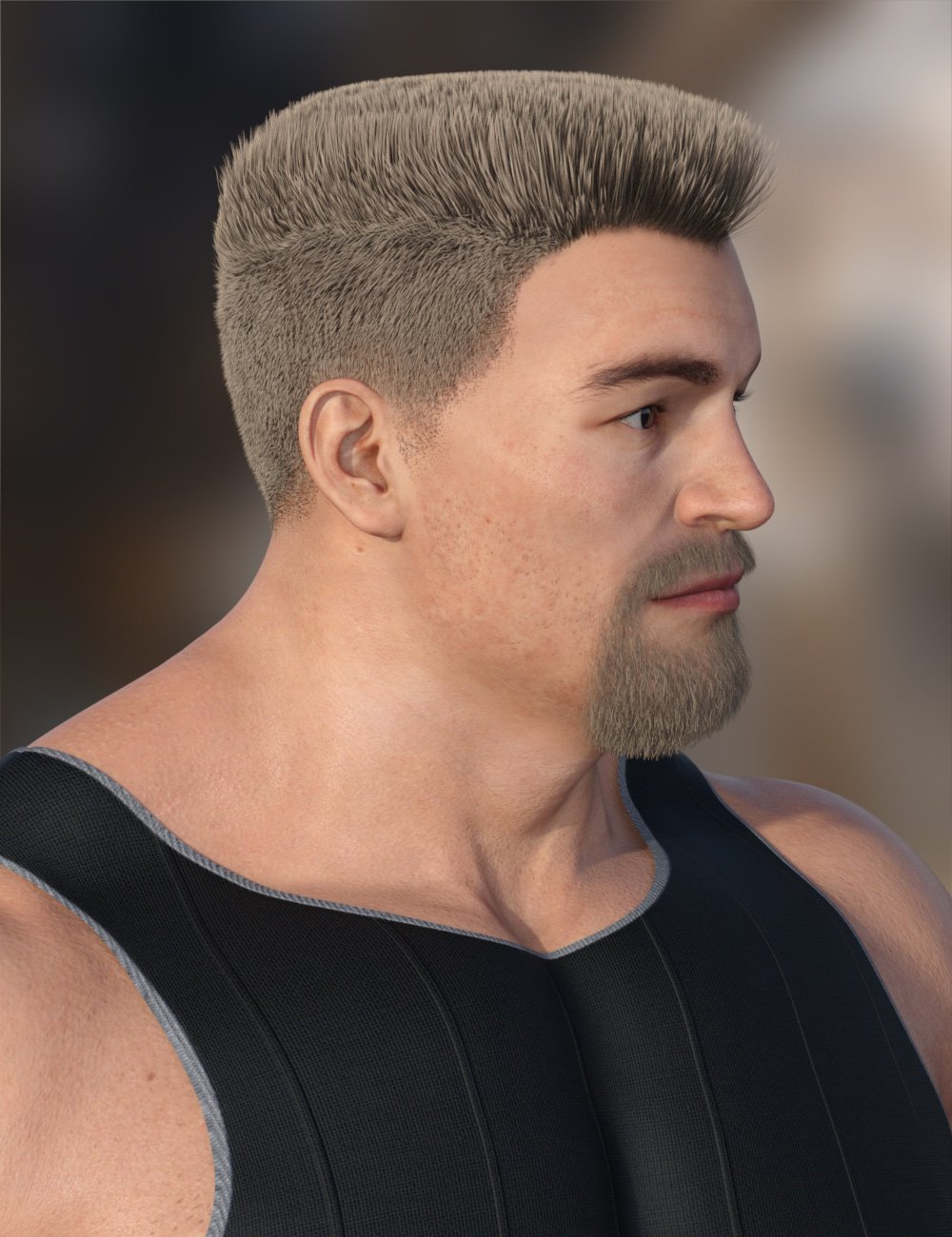 MRL Flat Top Hair and Beard for Genesis 8 and Genesis 3 Male(s) by: Mihrelle, 3D Models by Daz 3D